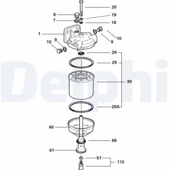Filtre à carburant DELPHI OEM 883786M91