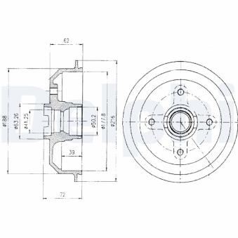 Tambour de frein DELPHI [BF107]