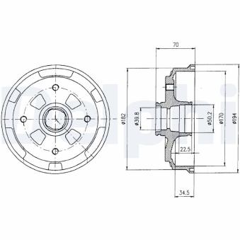 Tambour de frein DELPHI BF263