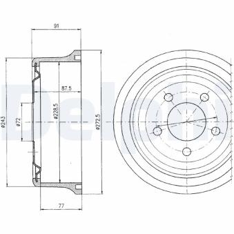 Tambour de frein DELPHI OEM 52005350