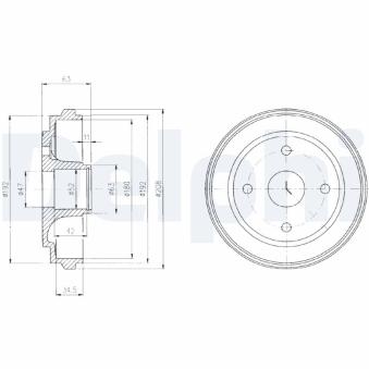 Tambour de frein DELPHI OEM 4704595