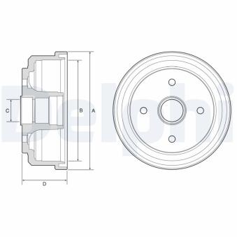 Tambour de frein DELPHI OEM 4351170G20