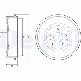 Tambour de frein DELPHI BF513 pour LAND ROVER FREELANDER 2.0 TD4 4x4 - 112cv