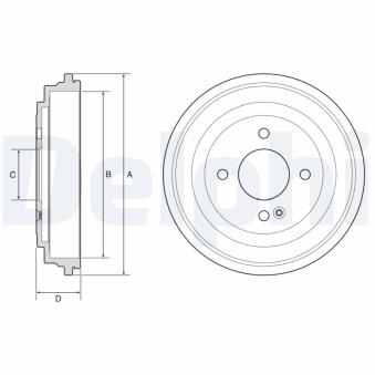Tambour de frein DELPHI BF633 pour KIA PICANTO 1.2 MPI - 84cv Tambour de frein DELPHI BF633 pour KIA PICANTO 1.2 MPI - 84cv