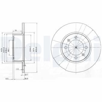 Jeu de 2 disques de frein avant DELPHI BG2218