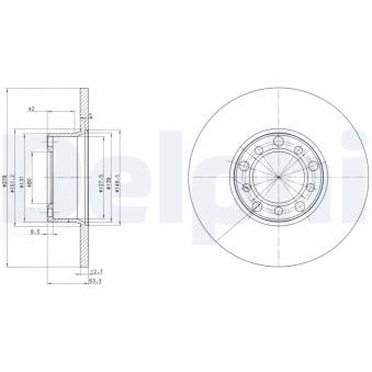 Jeu de 2 disques de frein avant DELPHI BG2259