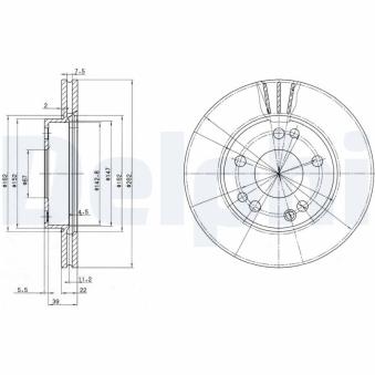 Jeu de 2 disques de frein avant DELPHI BG2397 pour CITROEN C5 D 2.0 - 75cv