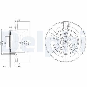 Jeu de 2 disques de frein avant DELPHI OEM 1359906