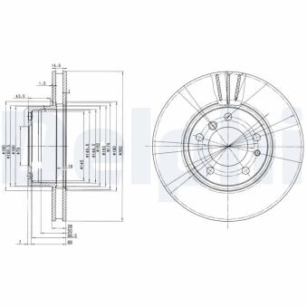 Jeu de 2 disques de frein avant DELPHI BG2434