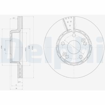 Jeu de 2 disques de frein avant DELPHI OEM 7700710644
