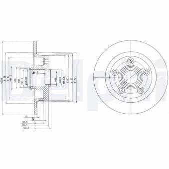 Jeu de 2 disques de frein arrière DELPHI BG2549