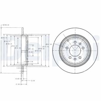 Jeu de 2 disques de frein arrière DELPHI OEM 4246N1