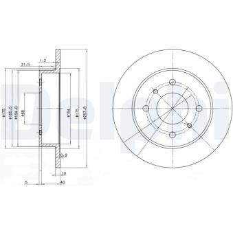 Jeu de 2 disques de frein arrière DELPHI OEM 532065M311