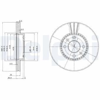 Jeu de 2 disques de frein avant DELPHI OEM 7701204300