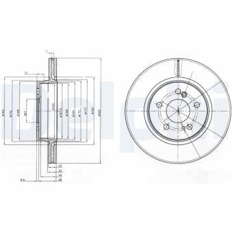 Jeu de 2 disques de frein arrière DELPHI [BG2776]
