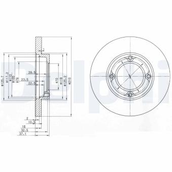 Jeu de 2 disques de frein avant DELPHI OEM 4351287519000