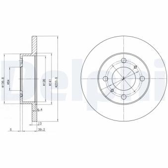 Jeu de 2 disques de frein avant DELPHI OEM MB699280 Jeu de 2 disques de frein avant DELPHI OEM MB699280