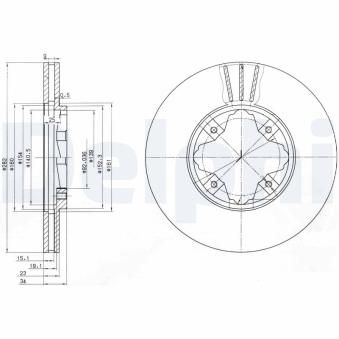 Jeu de 2 disques de frein avant DELPHI OEM 45251SM4G00