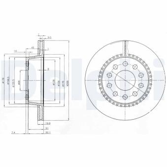 Jeu de 2 disques de frein arrière DELPHI BG3029