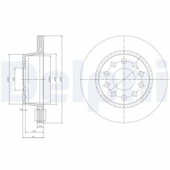 Jeu de 2 disques de frein arrière DELPHI BG3031