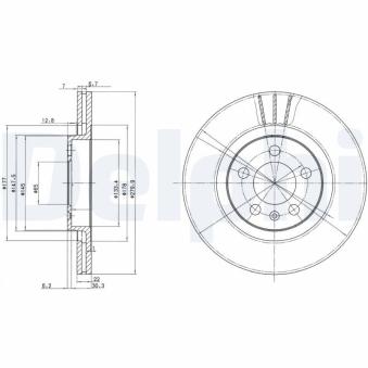 Jeu de 2 disques de frein avant DELPHI OEM 1J0615301