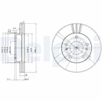 Jeu de 2 disques de frein avant DELPHI BG3127 pour BMW Série 3 2.0 D - 67cv