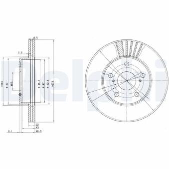 Jeu de 2 disques de frein avant DELPHI [BG3171]