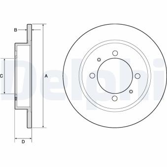 Jeu de 2 disques de frein arrière DELPHI OEM MB699289