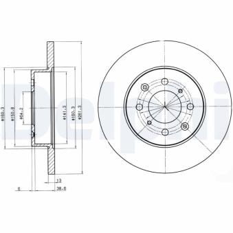 Jeu de 2 disques de frein avant DELPHI [BG3262]