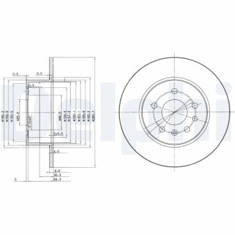 Jeu de 2 disques de frein arrière DELPHI OEM 4565693