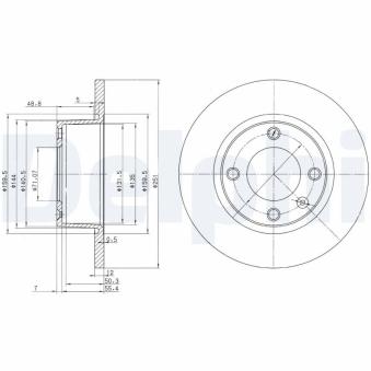 Jeu de 2 disques de frein arrière DELPHI BG3367