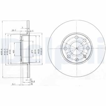 Jeu de 2 disques de frein avant DELPHI OEM 569058