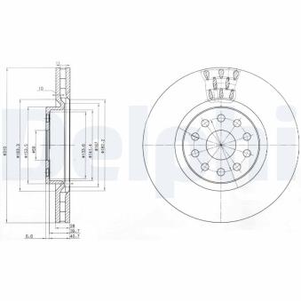 Jeu de 2 disques de frein avant DELPHI BG3497