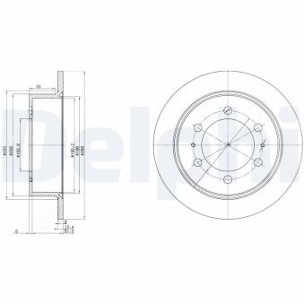 Jeu de 2 disques de frein arrière DELPHI [BG3522]