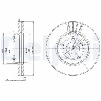 Jeu de 2 disques de frein avant DELPHI [BG3541]