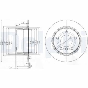 Jeu de 2 disques de frein arrière DELPHI BG3592 pour VOLKSWAGEN GOLF 2.8 - 192cv