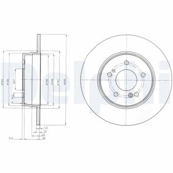 Jeu de 2 disques de frein arrière DELPHI BG3601