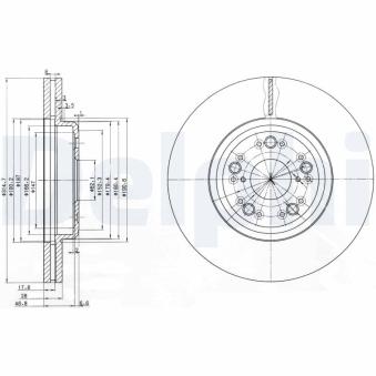 Jeu de 2 disques de frein avant DELPHI BG3616