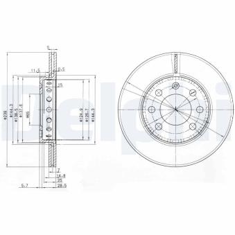Jeu de 2 disques de frein avant DELPHI BG3658 pour ALFA ROMEO 33 1.4 - 75cv