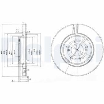Jeu de 2 disques de frein avant DELPHI OEM 45251S1AE20
