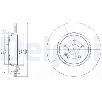 Jeu de 2 disques de frein arrière DELPHI BG3728 pour MERCEDES-BENZ CLASSE M ML 55 AMG - 347cv