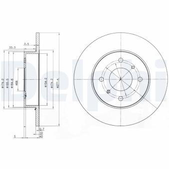 Jeu de 2 disques de frein arrière DELPHI OEM 4320699J04