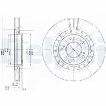 Jeu de 2 disques de frein avant DELPHI OEM 45251s2ag00 Jeu de 2 disques de frein avant DELPHI OEM 45251s2ag00