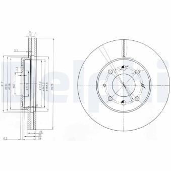 Jeu de 2 disques de frein avant DELPHI OEM MR389725