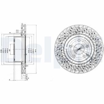 Jeu de 2 disques de frein avant DELPHI BG3828 pour MERCEDES-BENZ CLASSE S S 320 - 224cv