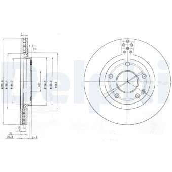 Jeu de 2 disques de frein avant DELPHI [BG3829]