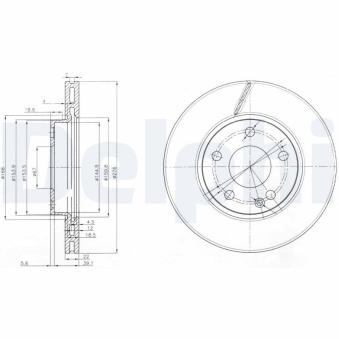 Jeu de 2 disques de frein avant DELPHI OEM A1694210812