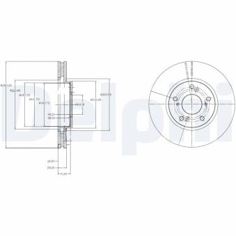 Jeu de 2 disques de frein avant DELPHI OEM 45251S87G00
