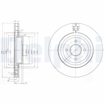 Jeu de 2 disques de frein avant DELPHI BG3852 pour FORD FOCUS RS - 215cv