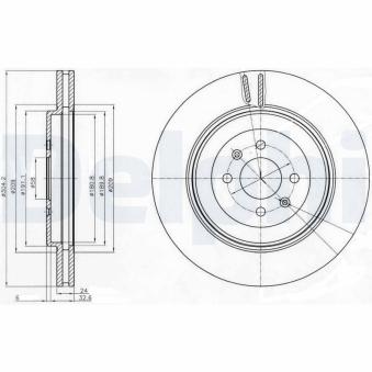 Jeu de 2 disques de frein avant DELPHI BG3854